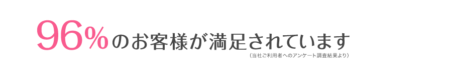 96％のお客様が満足されています