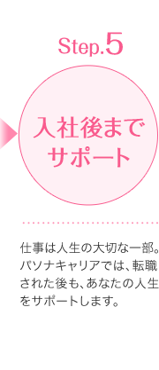 入社後までサポート - 仕事は人生の大切な一部。パソナキャリアでは、転職された後も、あなたの人生をサポートします。