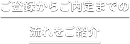 ご登録からご内定までの流れをご紹介